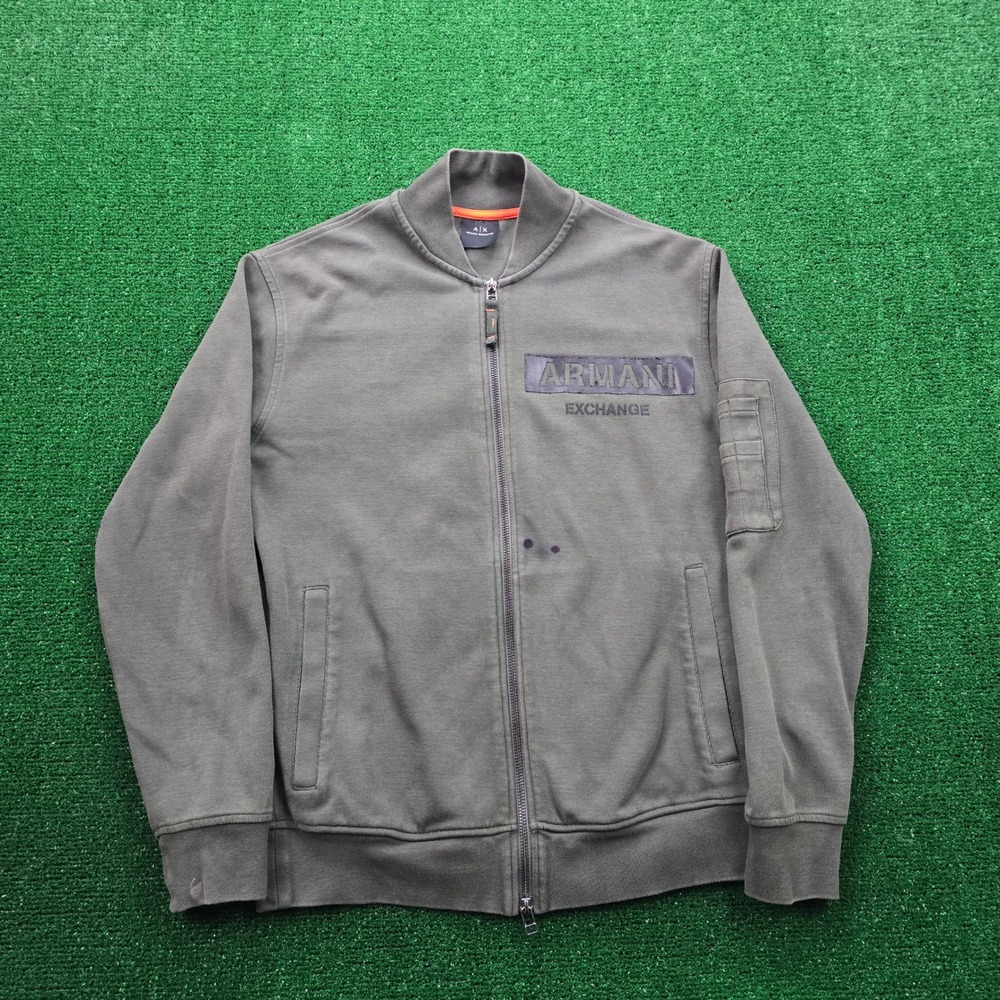 Armani Exchange Track Jacket Mens‎ Small Green Full Zip Utility Outdoors Casual
